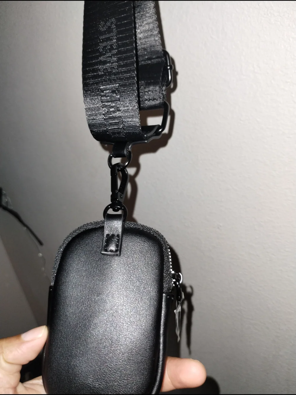 Steve Madden Black Mini Crossbody Pouch with Branded Strap
